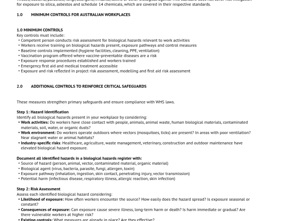 New Biological Hazards Code of Practice 2026: What Australian Workplaces Need to Know